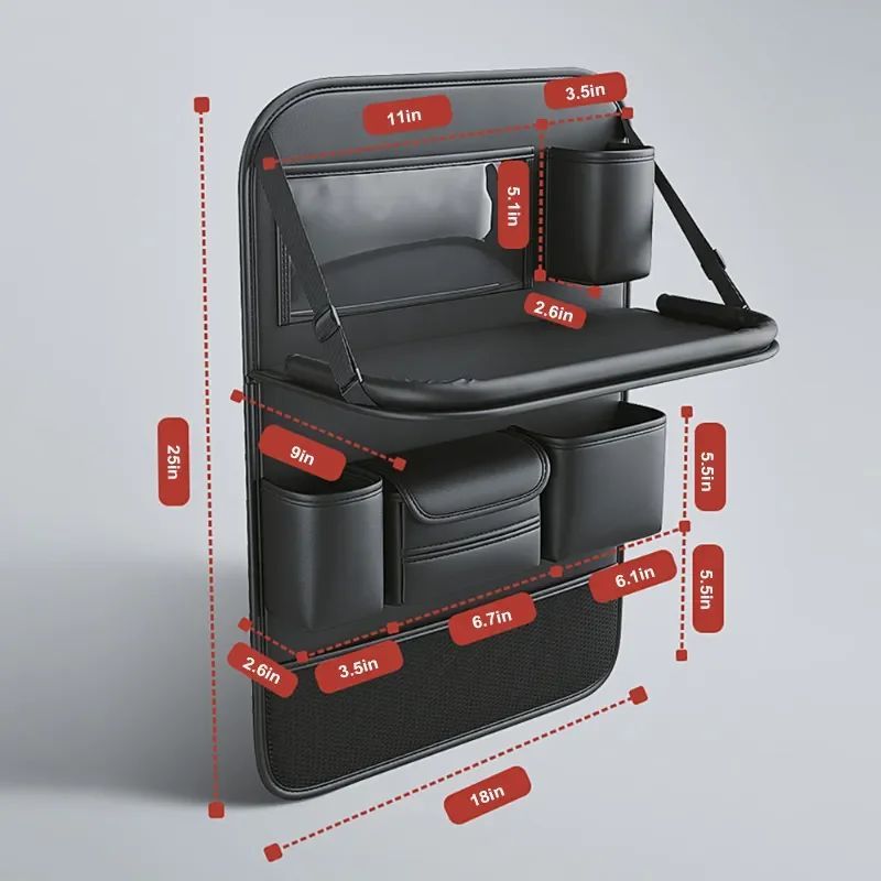 All-in-One Car Organizer: Foldable Table, Tablet Pocket & More