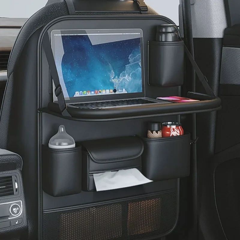 All-in-One Car Organizer: Foldable Table, Tablet Pocket & More